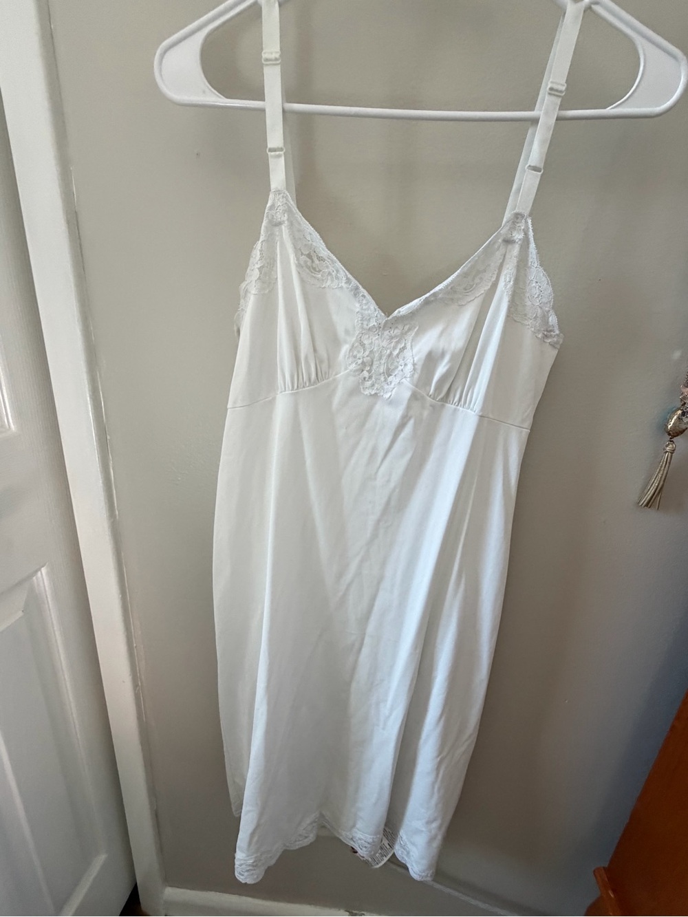Classic White Lace-Trim Slip Dress - Women Intimates “34”